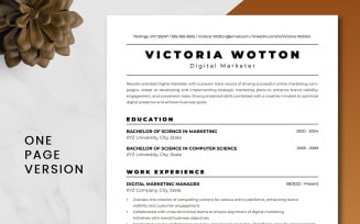 ATS Friendly Digital Marketer Resume Template