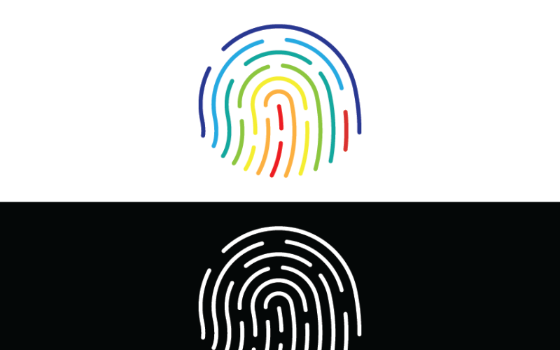 Digital Identity Fingerprint Logo Logo Template