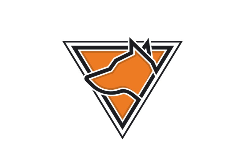 Dog Head with Triangular Concept Logo Template