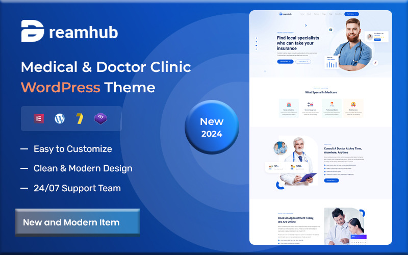 DreamHub - Medical & Doctor Clinic WordPress Theme