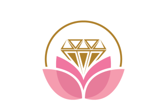Flower and Diamond Logo Template