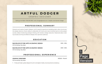 Graphic Designer Resume for Pages