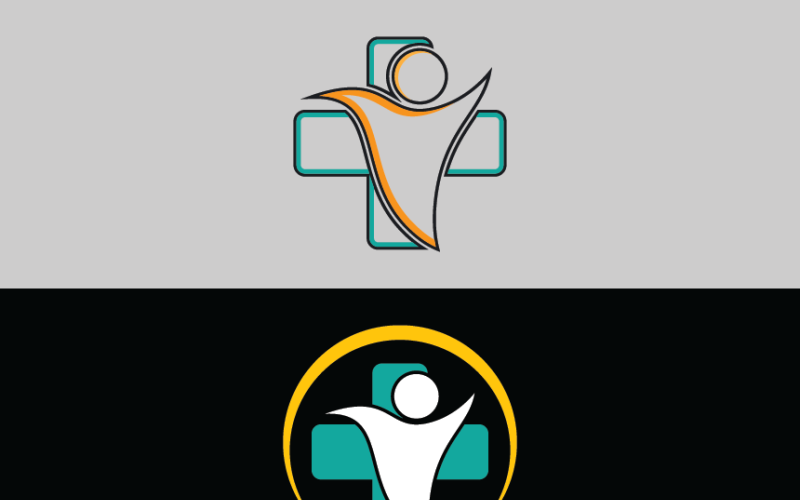 Medical Cross and People Logo Logo Template