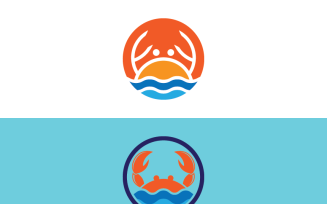 Minimalist Crab Logo Template Design