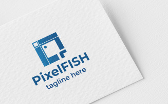 Pixel Fish Logo template