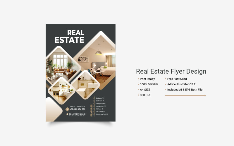 Real estate flyer design for house business Corporate Identity