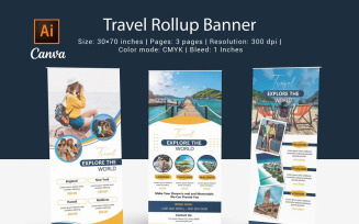 Travel Agency Roll-up Banner Template