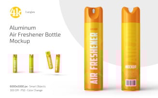 Aluminum Air Freshener Bottle Mockup Set