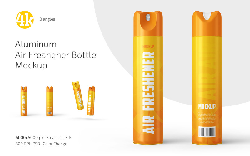Aluminum Air Freshener Bottle Mockup Set Product Mockup