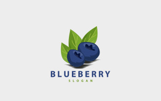 Blueberry Logo Garden Farm Fruit Vector V2