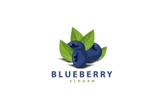 Blueberry Logo Garden Farm Fruit Vector V3
