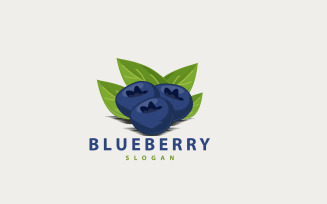 Blueberry Logo Garden Farm Fruit Vector V4