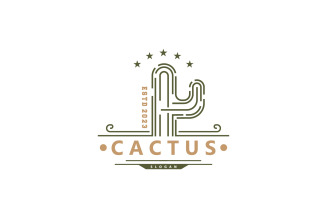 Cactus Logo Desert Plant Vector V3
