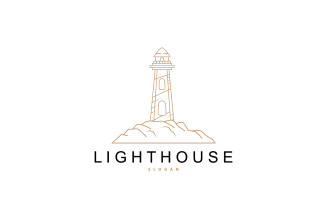 Lighthouse Logo Beacon Modern Searchlight Tower V1