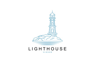 Lighthouse Logo Beacon Modern Searchlight Tower V5