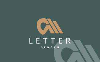 Minimal CM Letter Logo Luxury Vector V3