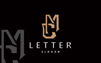 Minimal CM Letter Logo Luxury Vector V4