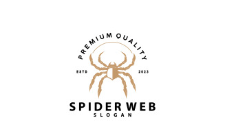 Spider Insect Logo Simple Design Vector V5