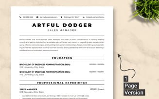 ATS Friendly Sales Manager Resume Template
