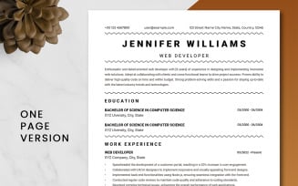 ATS Friendly Web Developer Resume Template