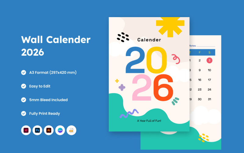Kids Activity Wall Calendar 2026 Planner