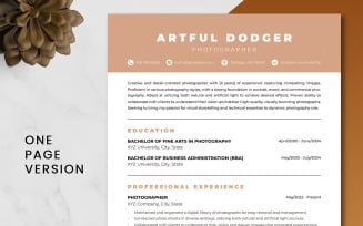 Photographer Resume Template | Creative, Clean & Customizable