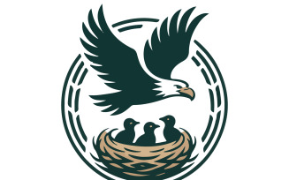 A minimalist logo design for a eagle nest