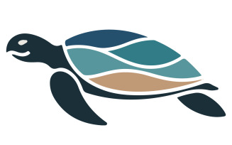 A minimalist logo design for a turtle