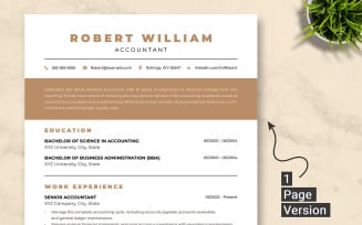 Accountant Resume Template | Editable Template for Word