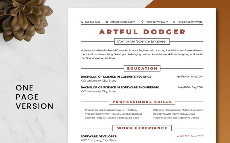 Computer Science Resume Template Google Docs