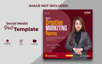 Creative Marketing Agency Social Media Post Template – Modern Business Promotion Design
