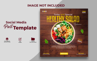 Healthy Salad Restaurant Social Media Banner Template