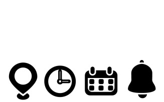 Location, Time, Calendar & Notification Icon Set