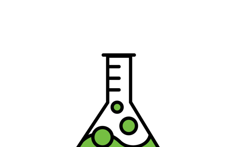 Modern Green Erlenmeyer Flask Laboratory Science Icon Vector Vector Graphic