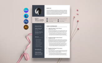 Modern Resume Template Canva & MS Word For IT Support Resume