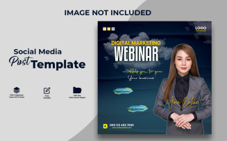 Professional Digital Marketing Webinar Social Media Post Templat
