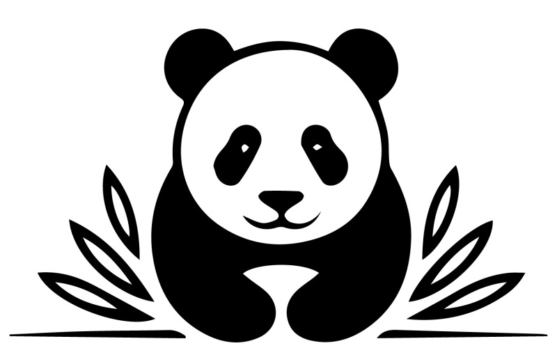 A panda vector art illustration silhouette Illustration