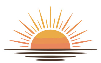 A sunrise vector art illustration