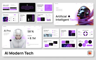 AI Modern Tech PowerPoint Presentation Template