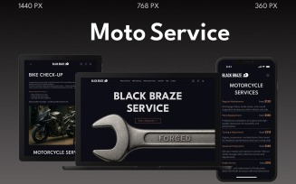 Black Braze Moto Service – Landing Page Template