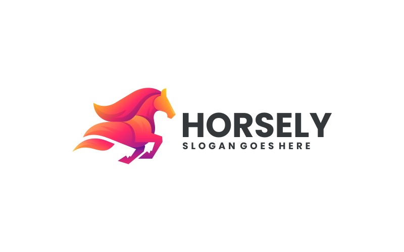 Gradient Modern Horse Logo Design Logo Template