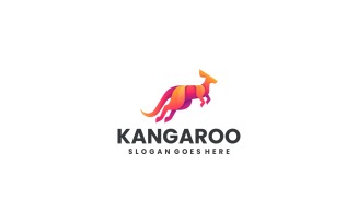 Gradient Modern Kangaroo Logo Design