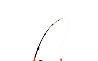 Orange fishing rod isolated on a white background. Vector illustration