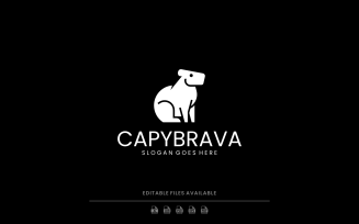 Silhouette Capybara Logo Design