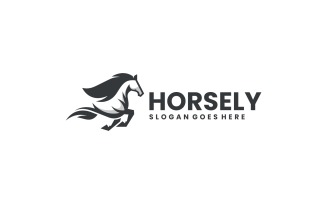 Silhouette Horse Logo Design 7842