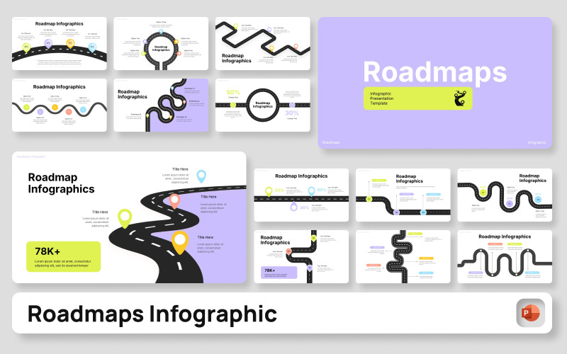 Solid Roadmap Infographic PowerPoint Presentation Template PowerPoint Template