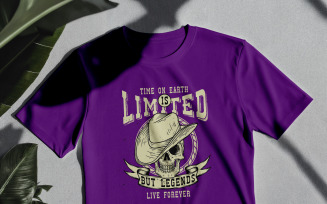 Time on Earth Is Limited but Legends Live Forever Shirt Design | Sublimation T-Shirt Design