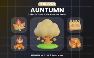 Autumn 3D Icon Pack Design