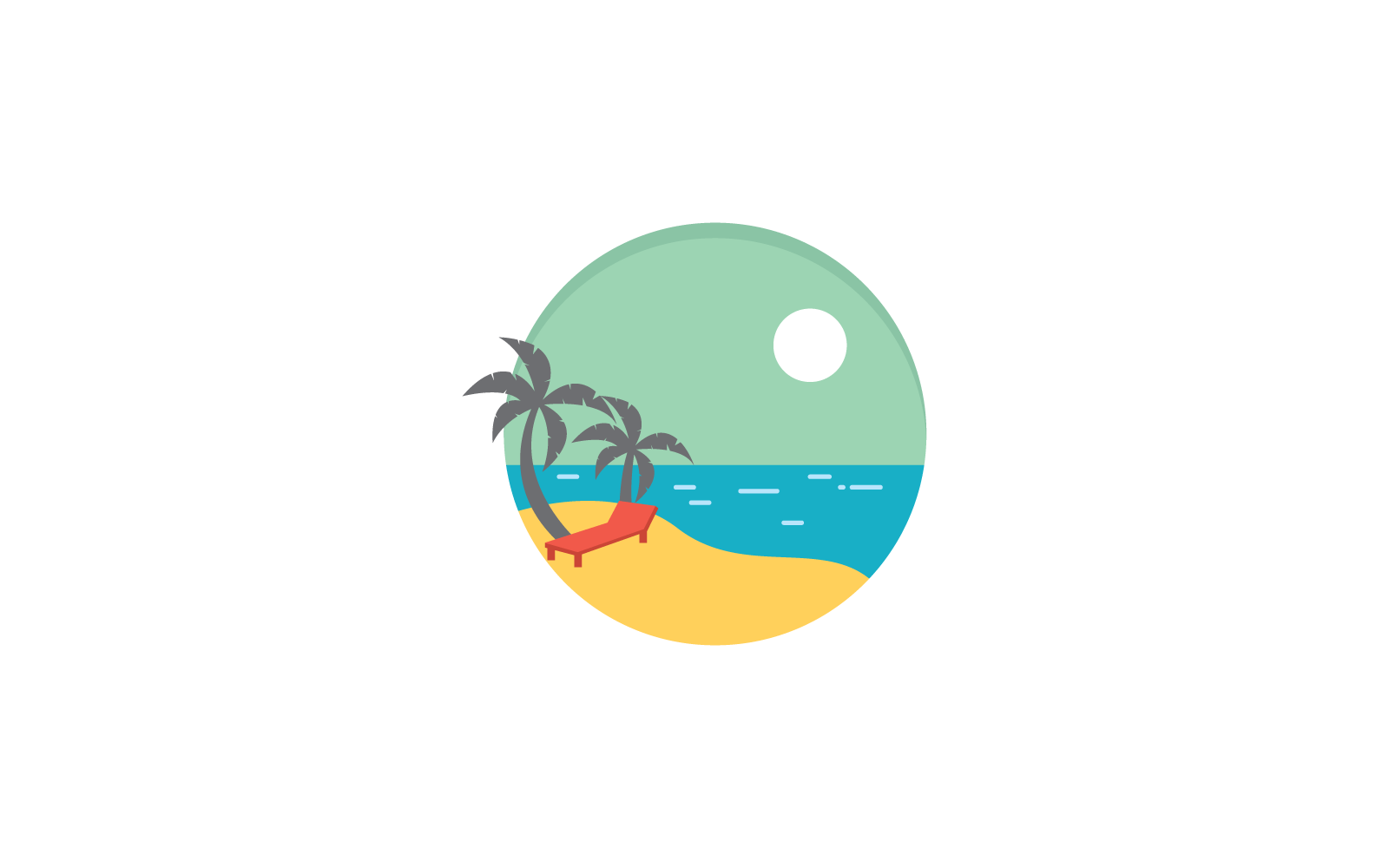 Beach design illustratin logo icon template