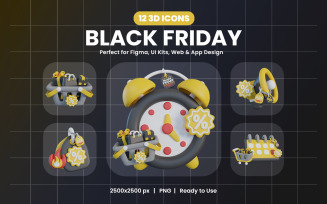 Black Friday 3D Icon Pack